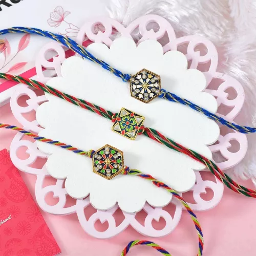 Traditional Rakhi Trio Set
