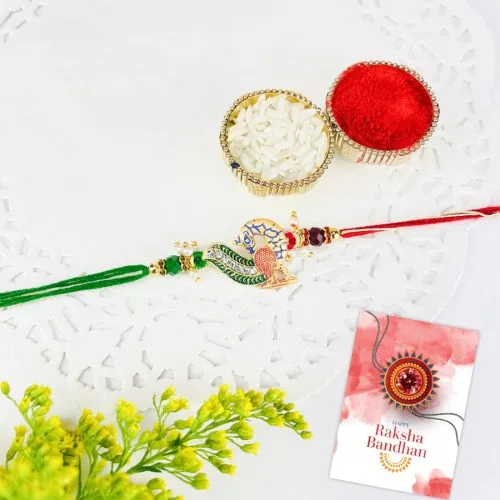 Graceful Peacock Rakhi Gift Graceful Peacock Rakhi Gift