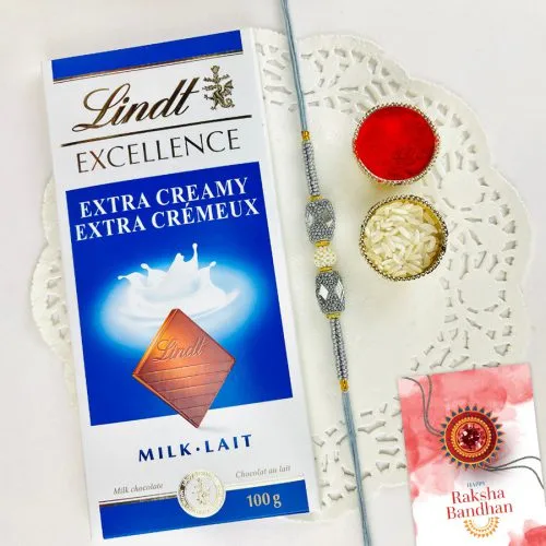 Beautiful Beads Rakhi with Sweet Indulgence