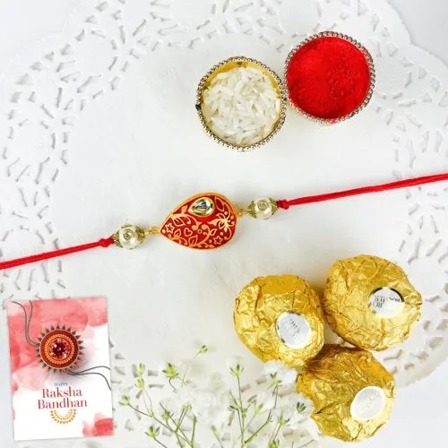 Sweet Kundan Rakhi and Chocolate