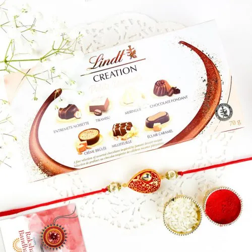 Luxurious Kundan Rakhi with Lindtt Creation