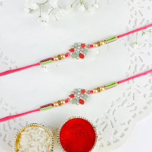 Traditional Meenakari Stone Rakhi Gift