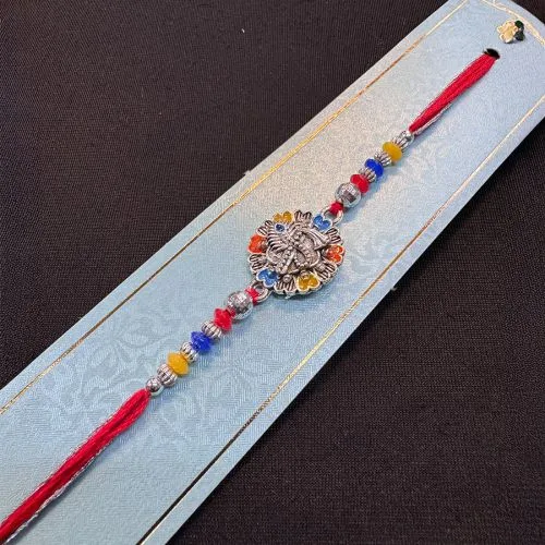 Stunning Peacock Stone Work Rakhi Pack