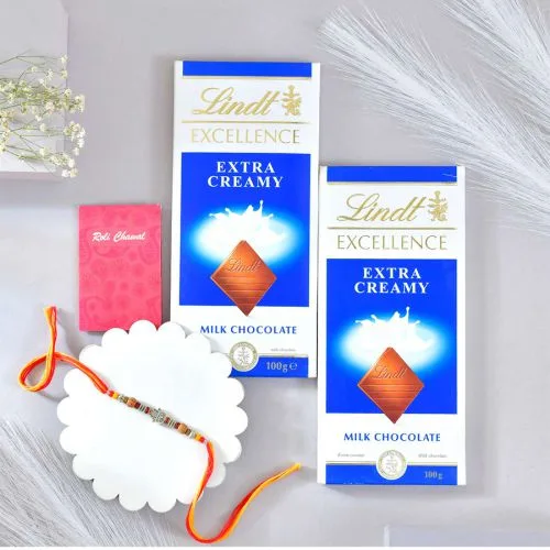 Elegant Rakhi with Lindt Chocolate