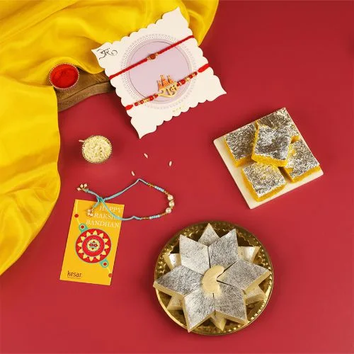 Traditional Rakhi  N  Mithai Gift Box