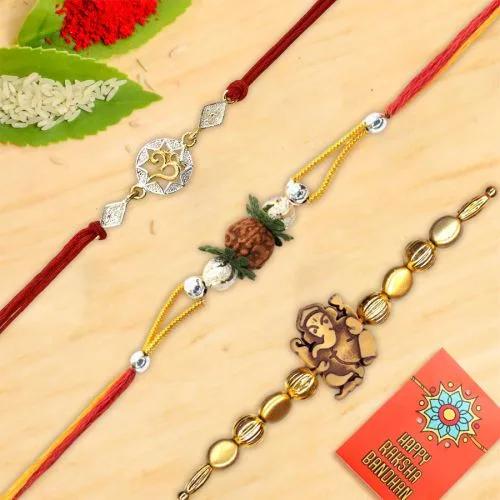 Divine Rakhi Trio Gift Set