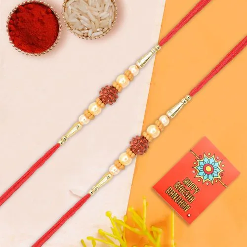 Classic Rudraksh Rakhi Trio