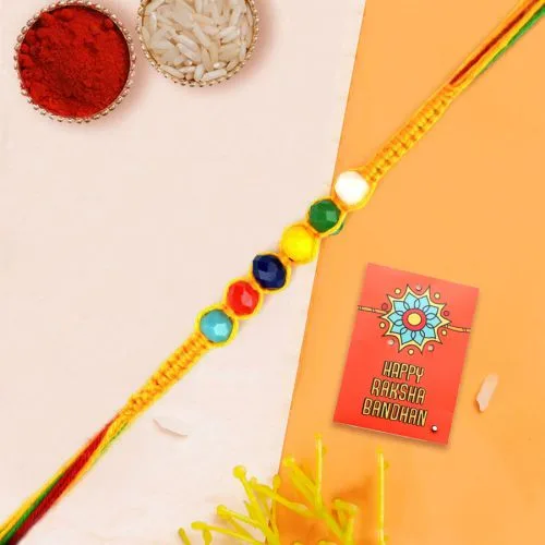 Beautiful Colorful Beads Rakhi Gift Beautiful Colorful Beads Rakhi Gift