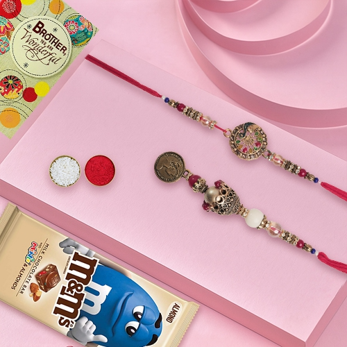 Bhaiya Bhabhi Rakhi & M&Ms Combo Bhaiya Bhabhi Rakhi & M&Ms Combo